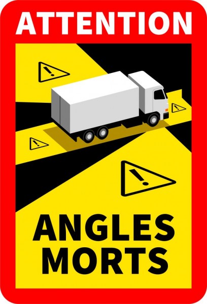 Lot de 3 autocollants officiels de signalisation d'angles morts pour camping-car poids lourds